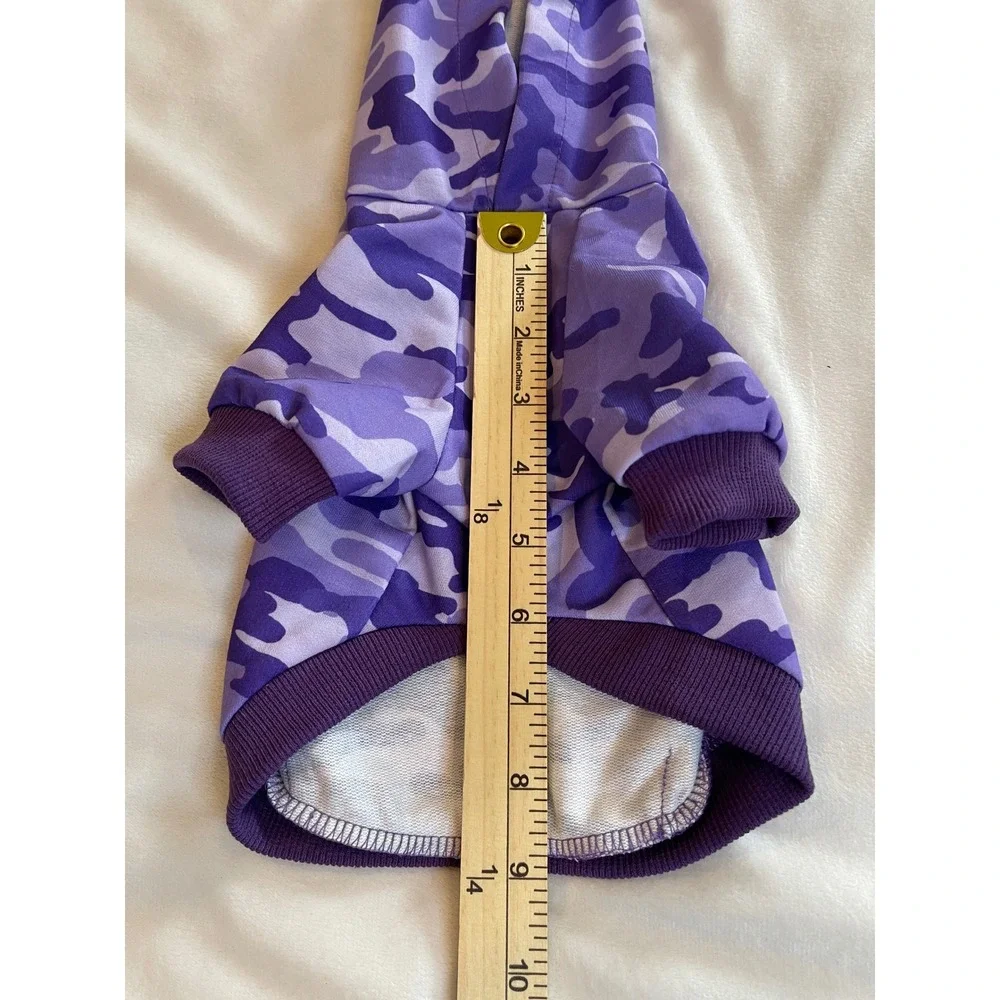 Purple Camo Pet Hoodie Small Dog Cat Camouflage Sweatshirt XS